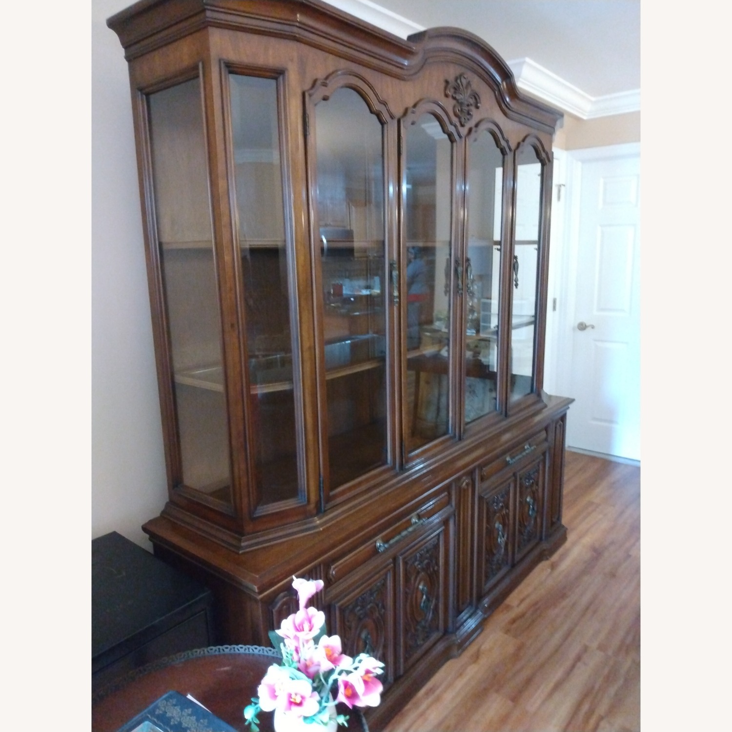 Dark Brown Wood Wall Unit - image-2