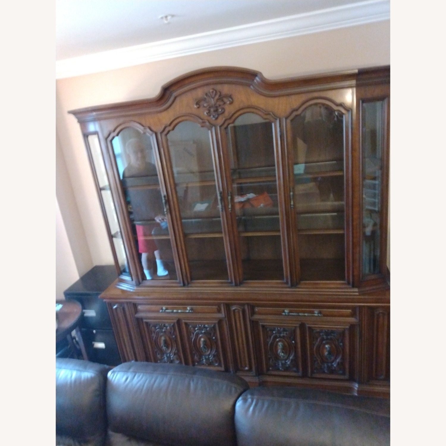 Dark Brown Wood Wall Unit - image-1