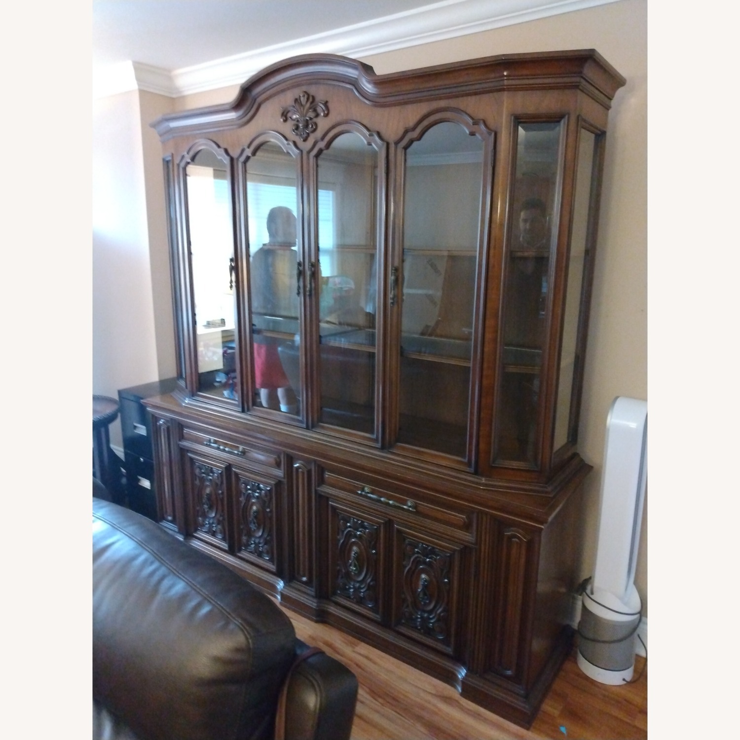 Dark Brown Wood Wall Unit - image-0