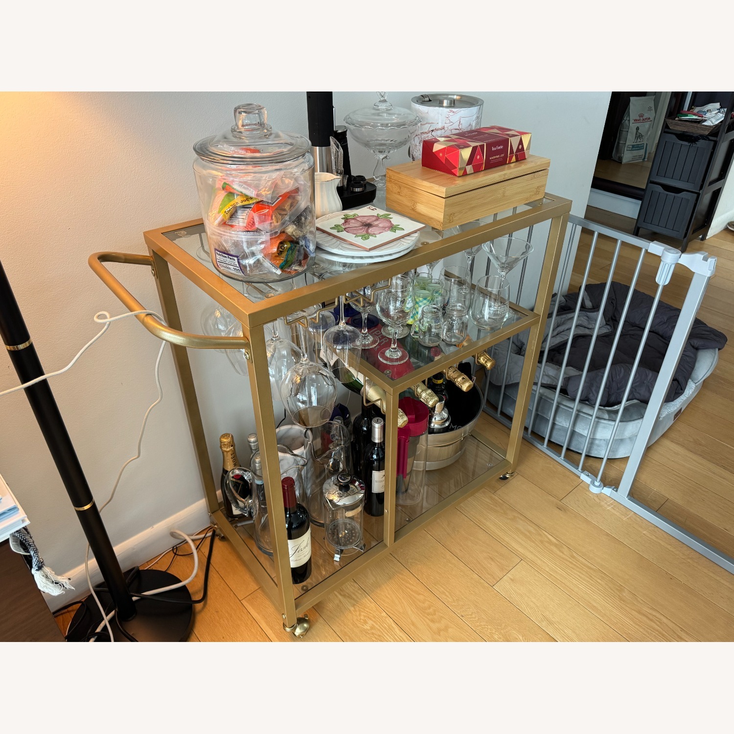 Wayfair Brass Bar Cart - image-3