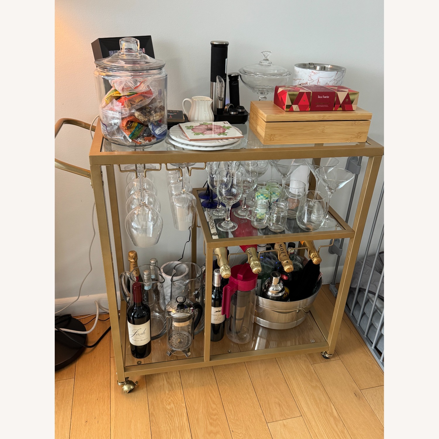 Wayfair Brass Bar Cart - image-2