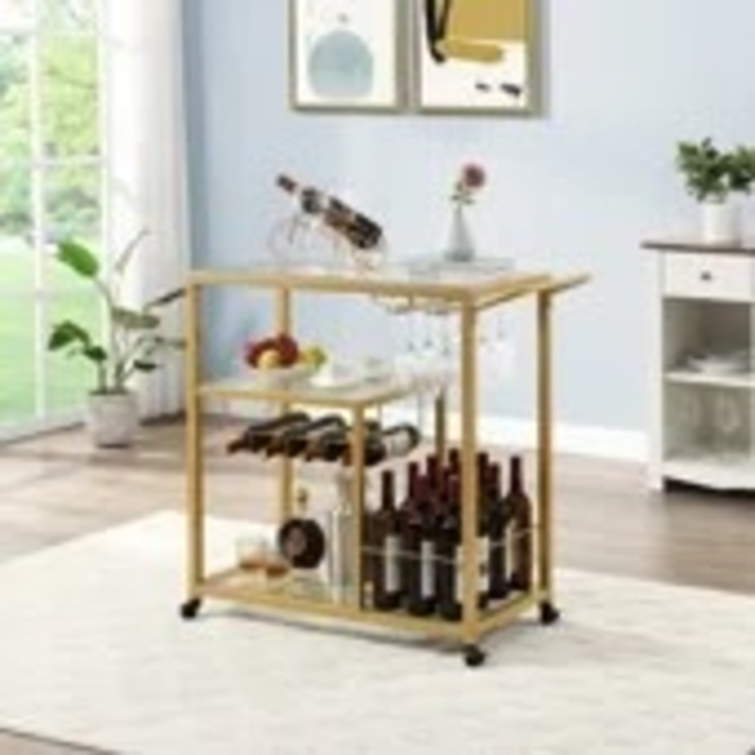 Wayfair Brass Bar Cart - image-1