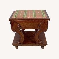 Neoclassical Scroll Base Vanity Stool 