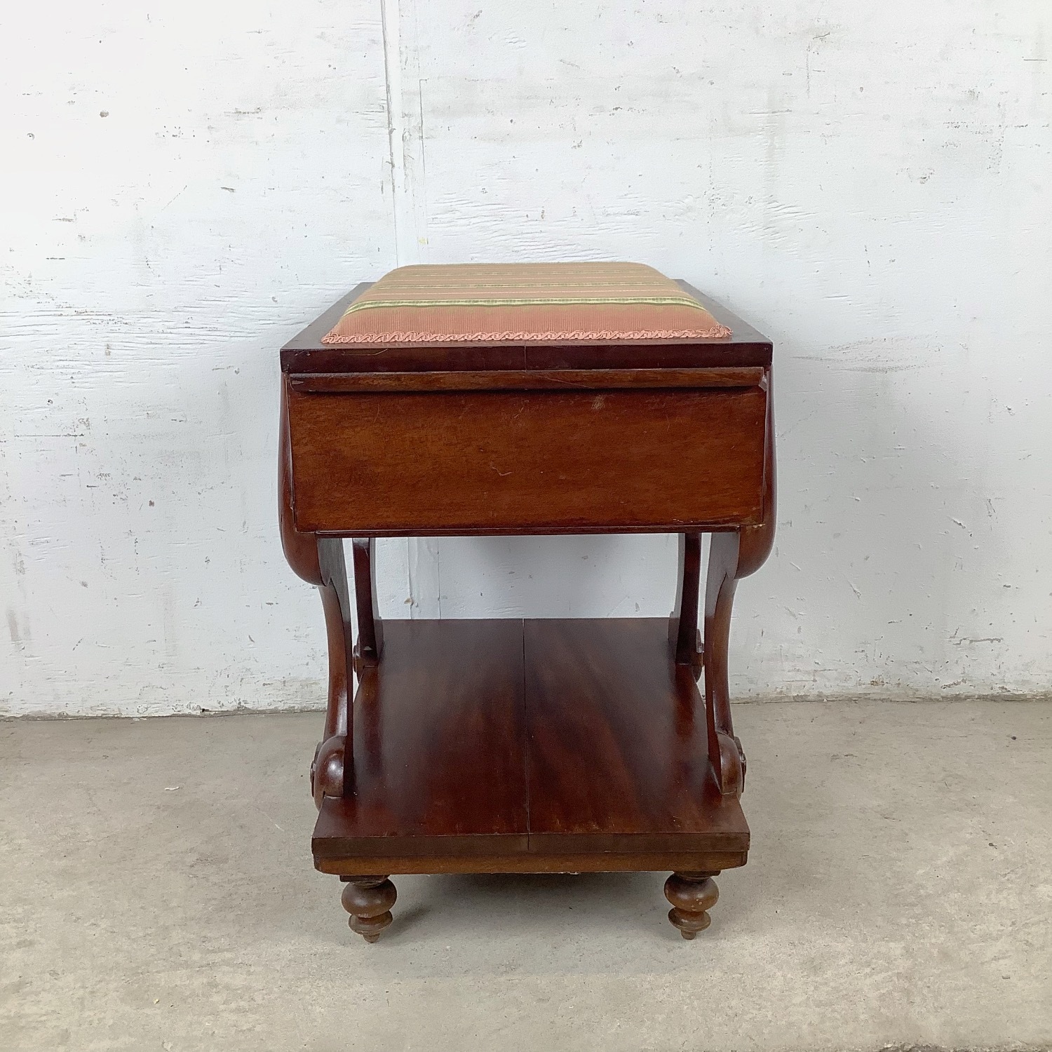 Neoclassical Scroll Base Vanity Stool - image-12