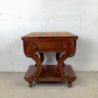 Neoclassical Scroll Base Vanity Stool 