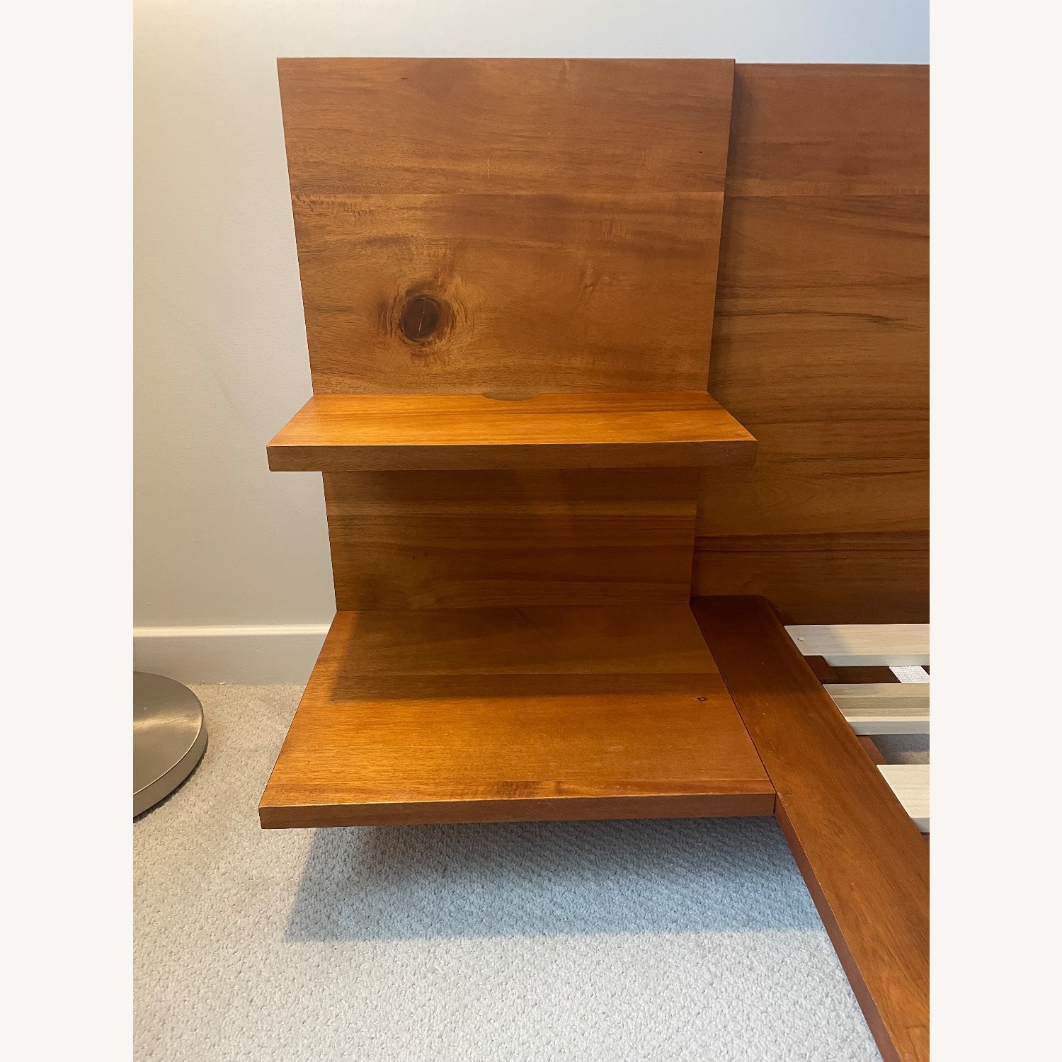 CB2 Andes Acacia Wood Platform Queen Bed with Nightstands - image-4