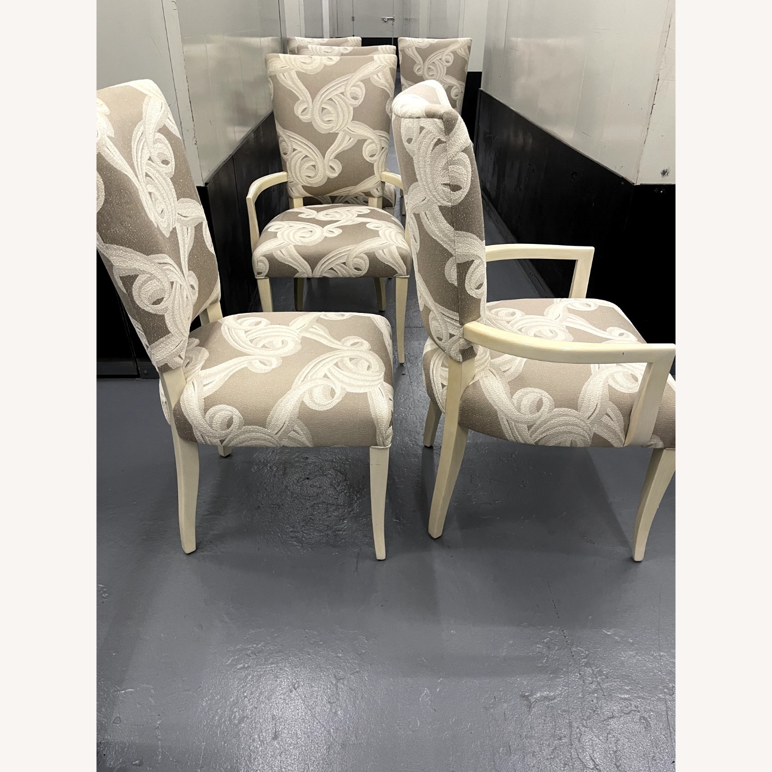 J. Robert Scott Greige and Ivory Dining Chairs - image-6