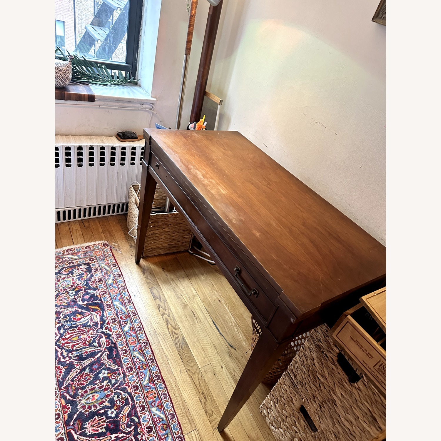 Vintage/Antique Dark Brown Wood Dining Table - image-2