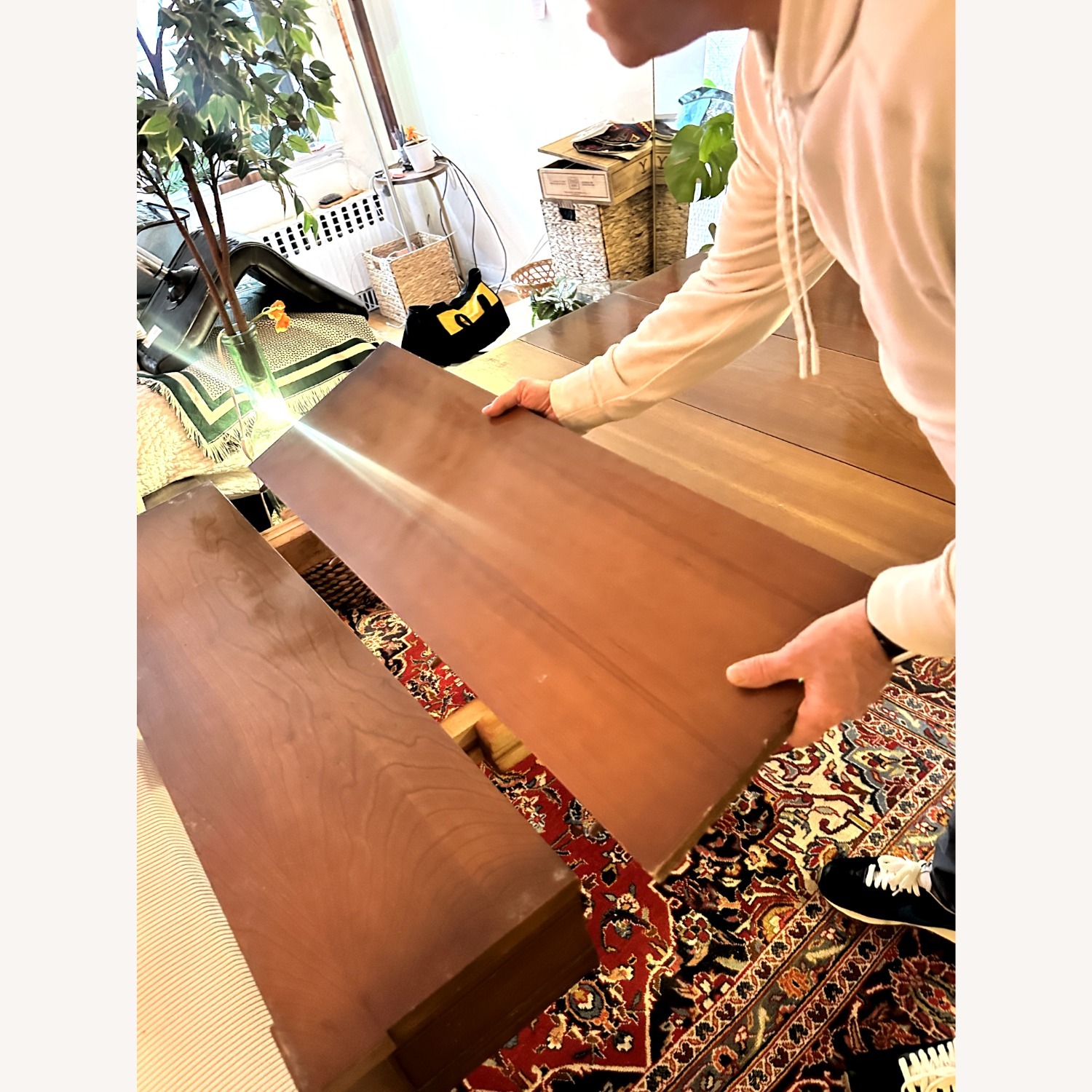 Vintage/Antique Dark Brown Wood Dining Table - image-3