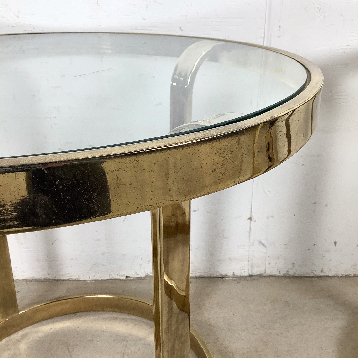 Vintage Brass and Glass Side Tables– Pair - image-11