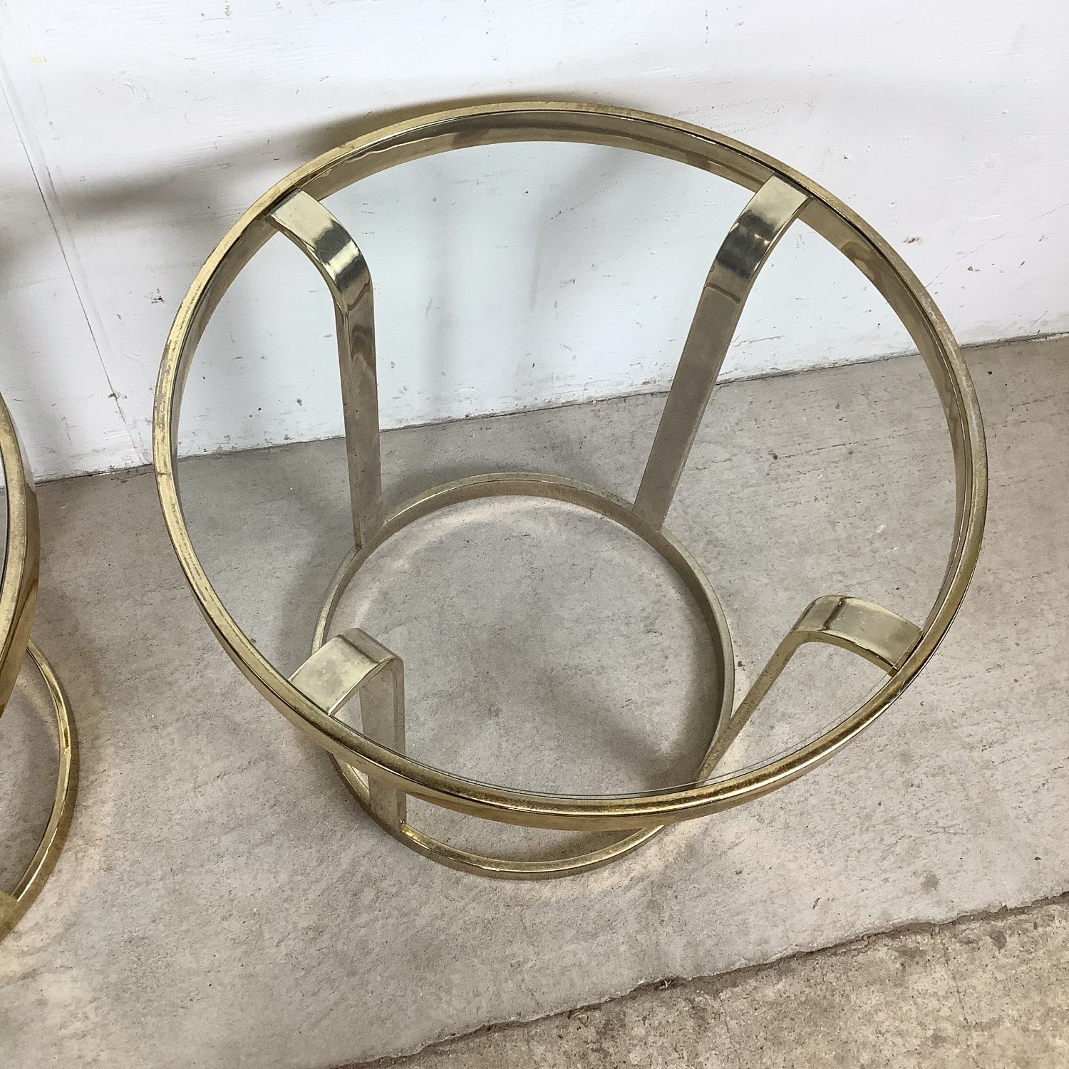 Vintage Brass and Glass Side Tables– Pair - image-7
