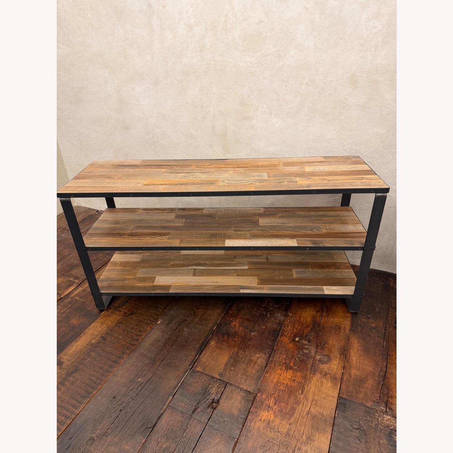 Custom Reclaimed Wood Industrial Console Table  - image-4