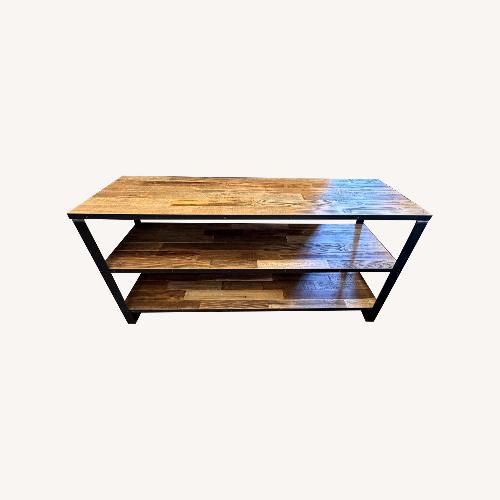 Used Custom Reclaimed Wood Industrial Console Table  for sale on AptDeco