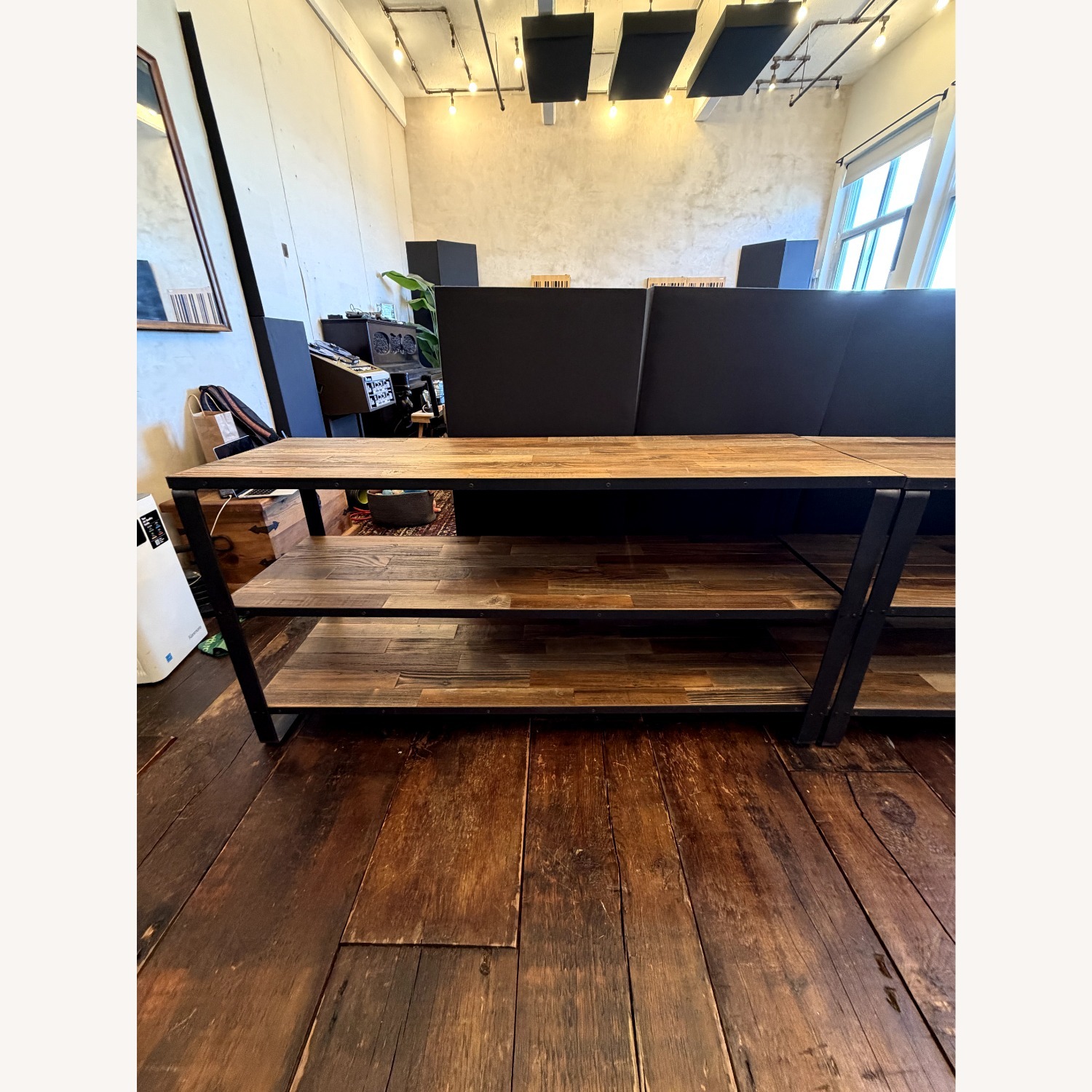 Custom Reclaimed Wood Industrial Console Table  - image-3