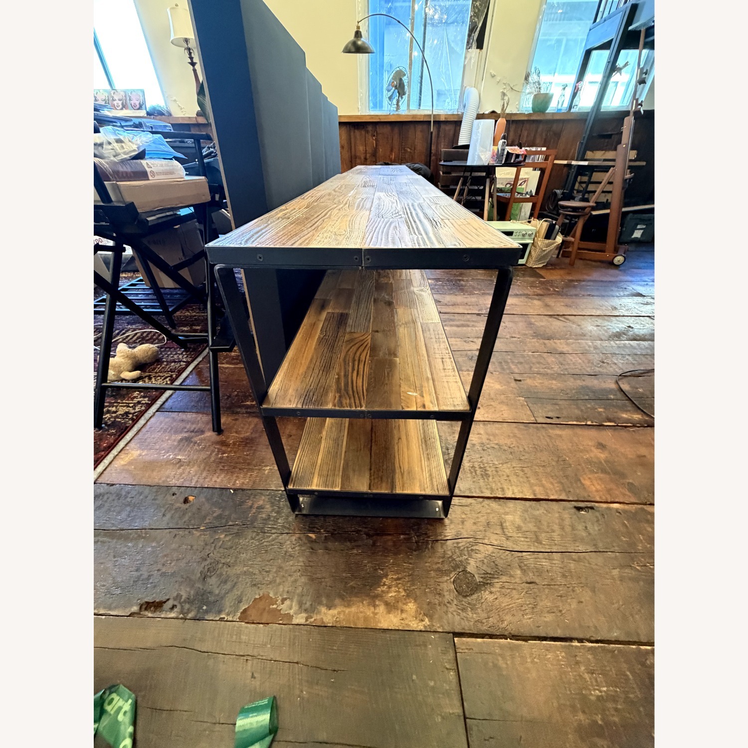 Custom Reclaimed Wood Industrial Console Table  - image-2