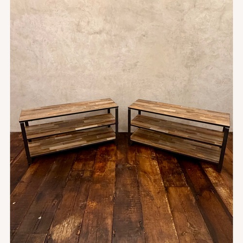 Used Custom Reclaimed Wood Industrial Console Table  for sale on AptDeco