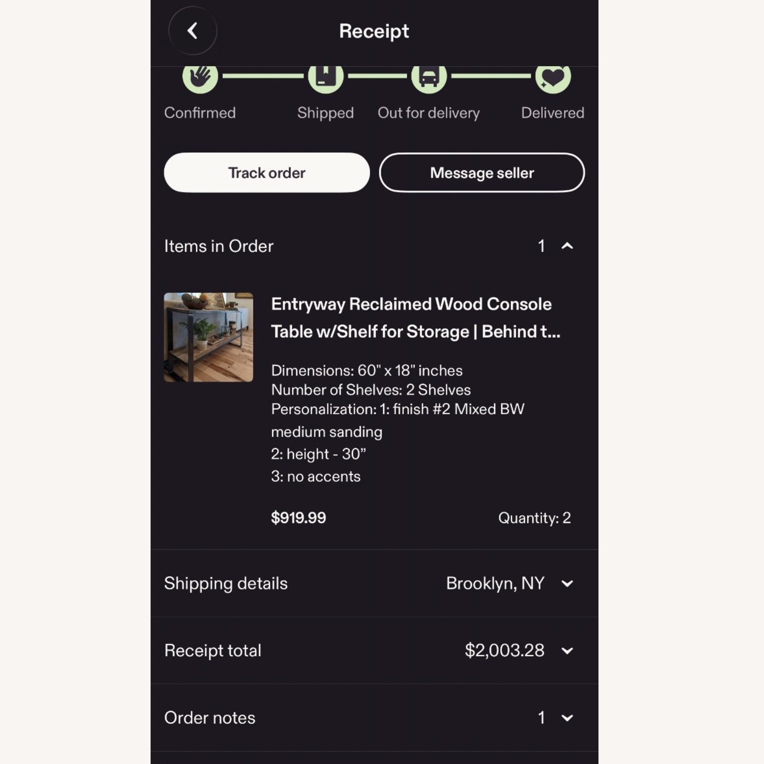 Custom Reclaimed Wood Industrial Console Table  - image-7