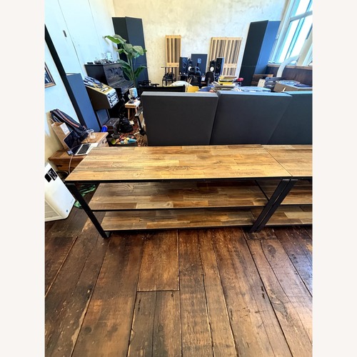 Used Custom Reclaimed Wood Industrial Console Table  for sale on AptDeco