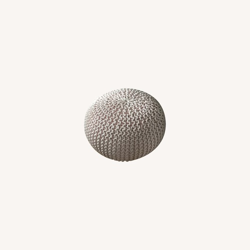 Used Restoration Hardware Knit Cotton Round Pouf for sale on AptDeco