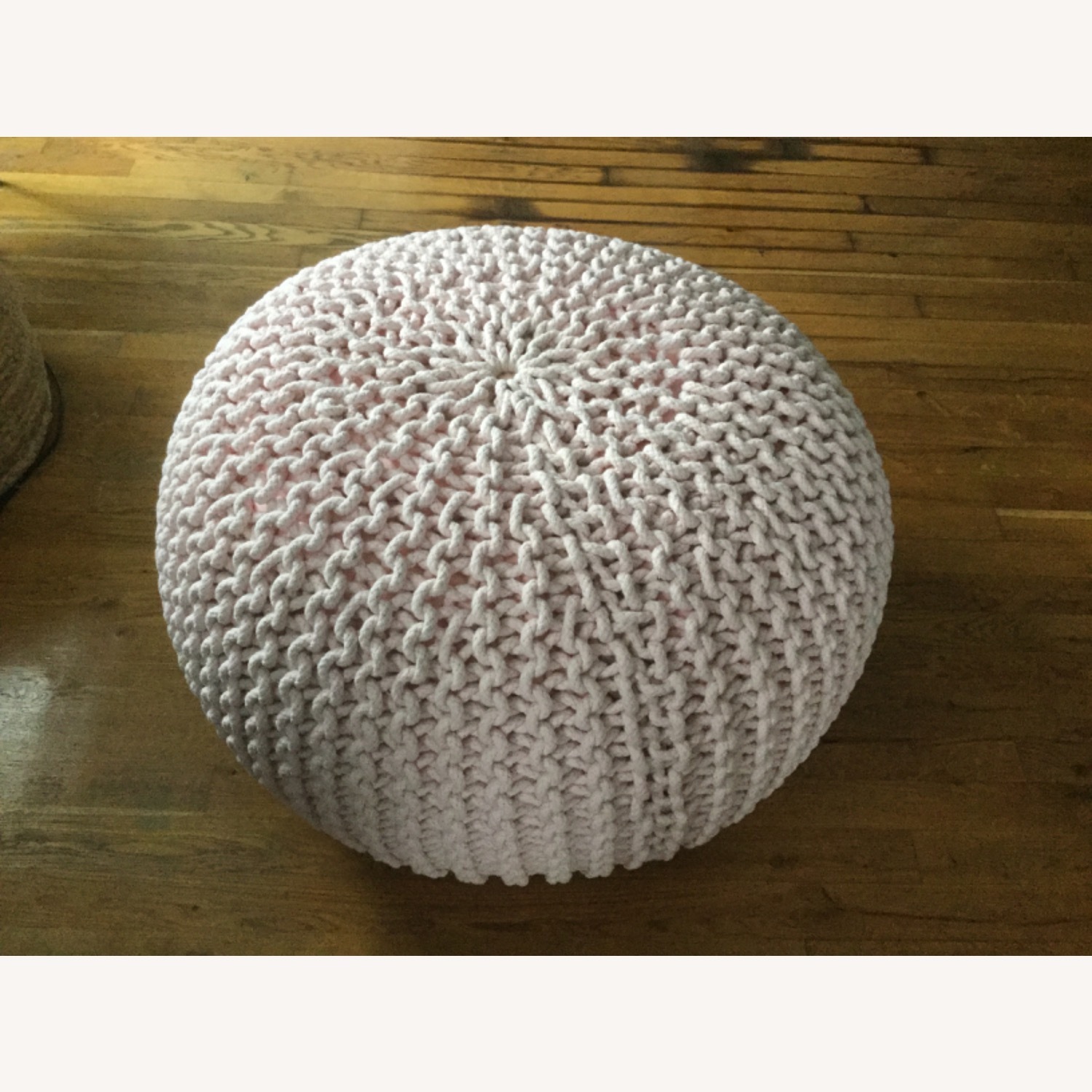 Restoration Hardware Knit Cotton Round Pouf - image-1