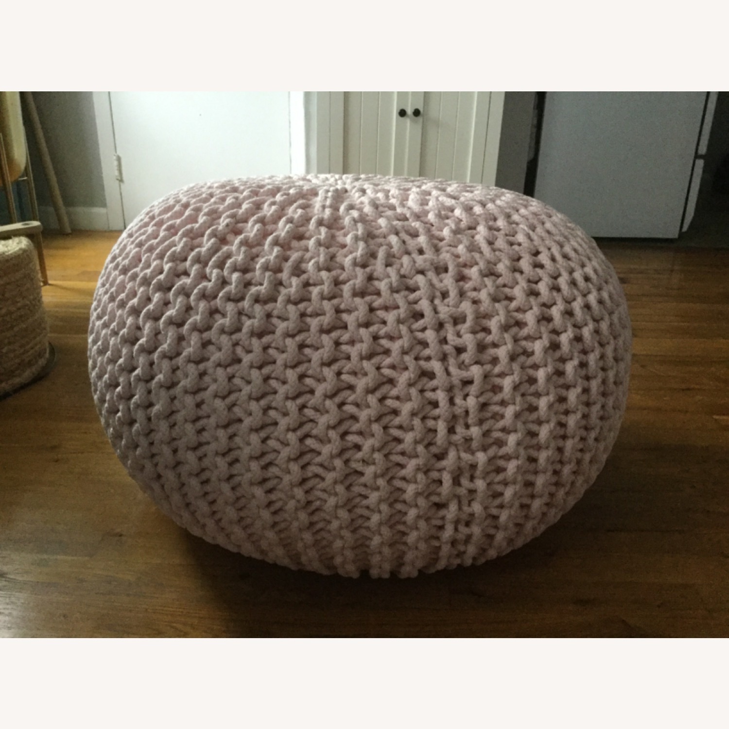 Restoration Hardware Knit Cotton Round Pouf - image-2