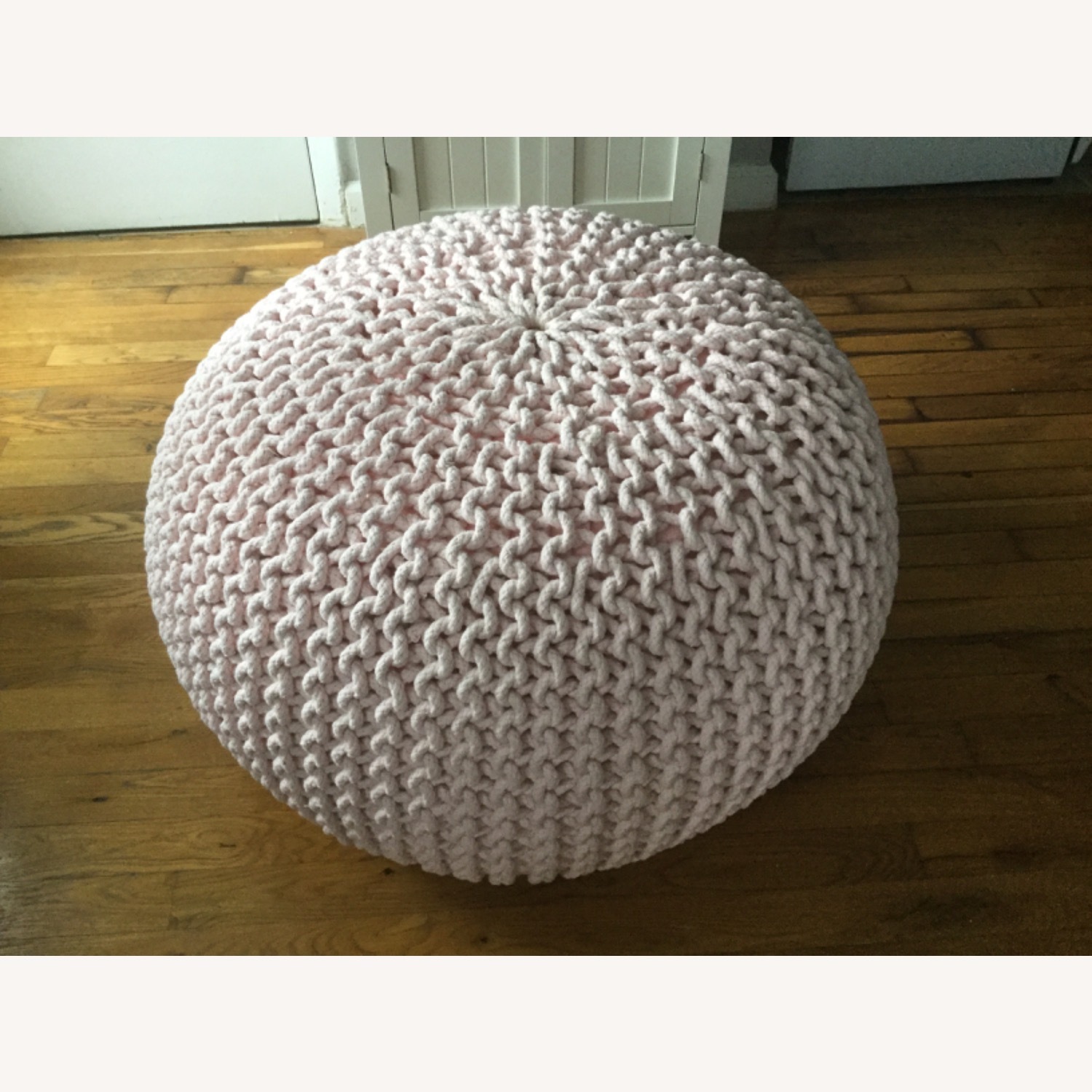 Restoration Hardware Knit Cotton Round Pouf - image-5