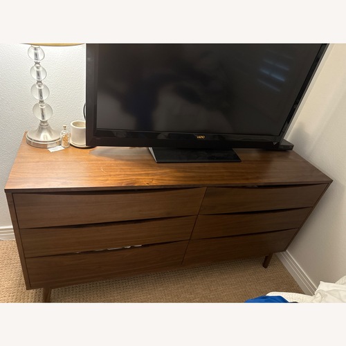 Used Article Culla Walnut 6 Drawer Double Dresser for sale on AptDeco