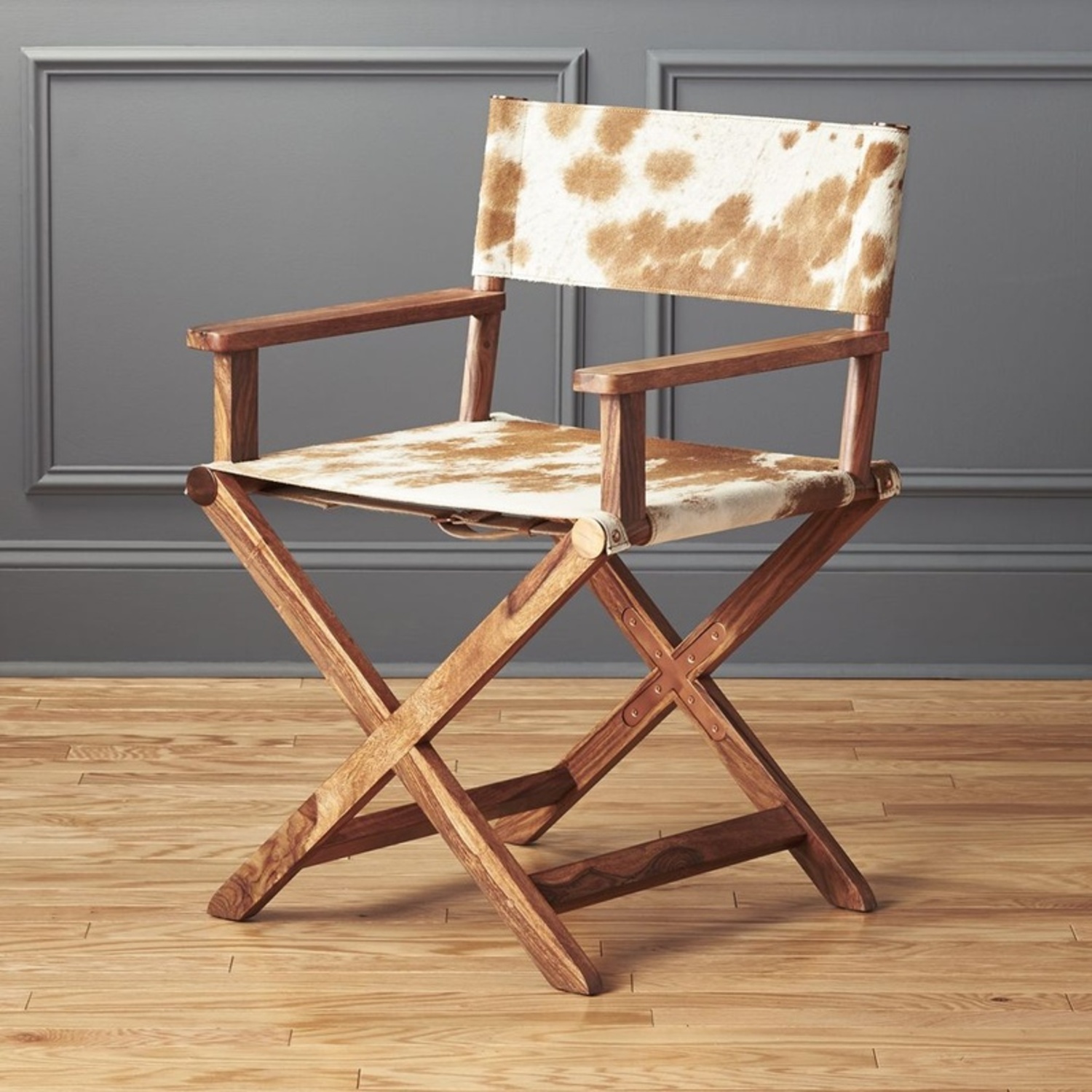 CB2 Curator Cowhide Directors Chair - image-8