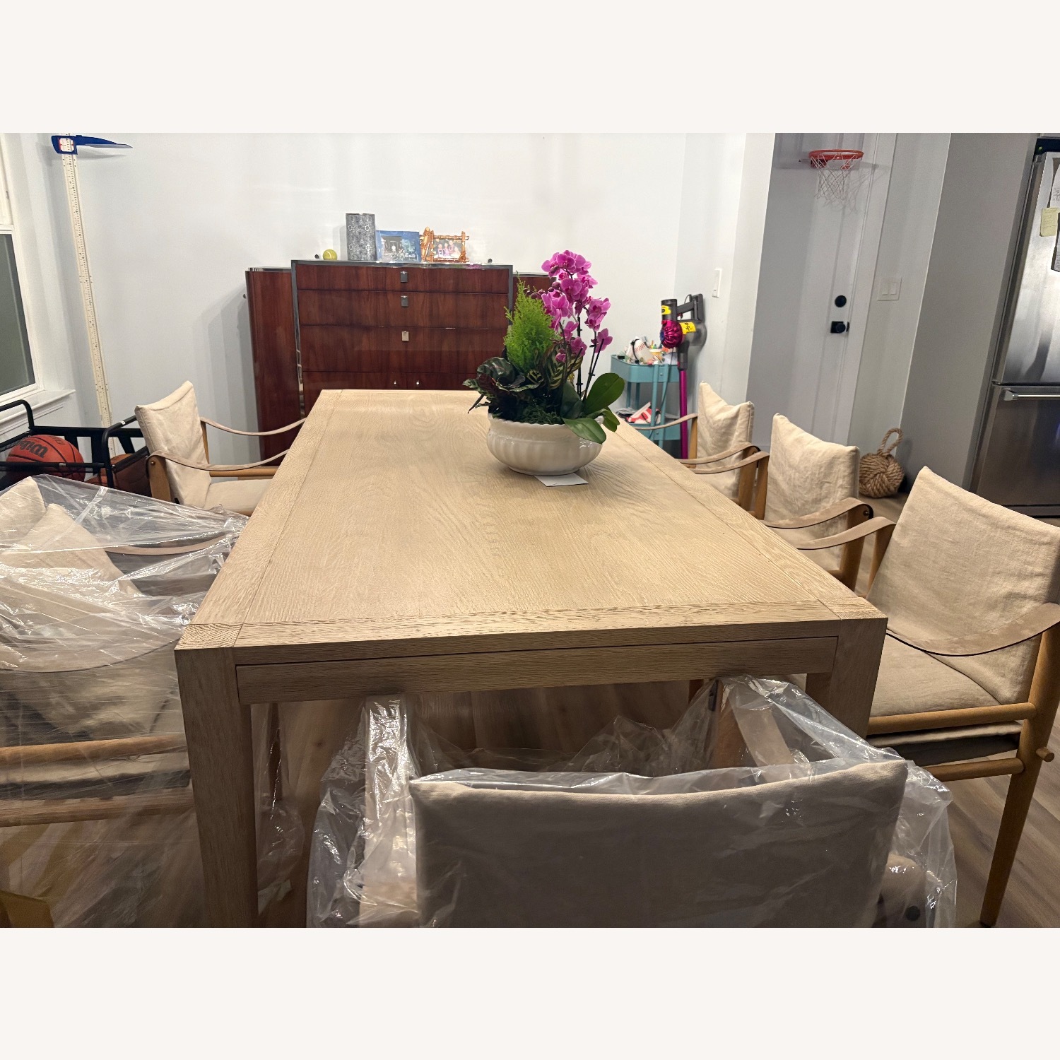 Restoration Hardware French White Oak Dining Table - image-1