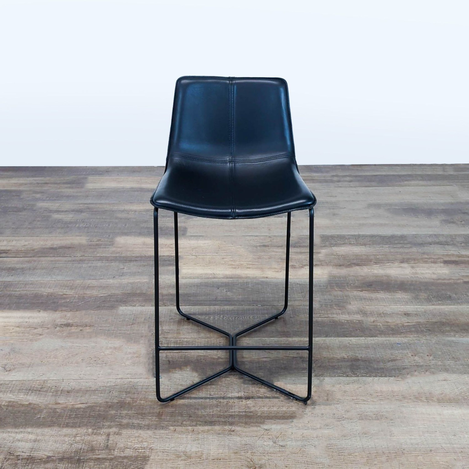West Elm Slope Leather Bar Stool - image-2