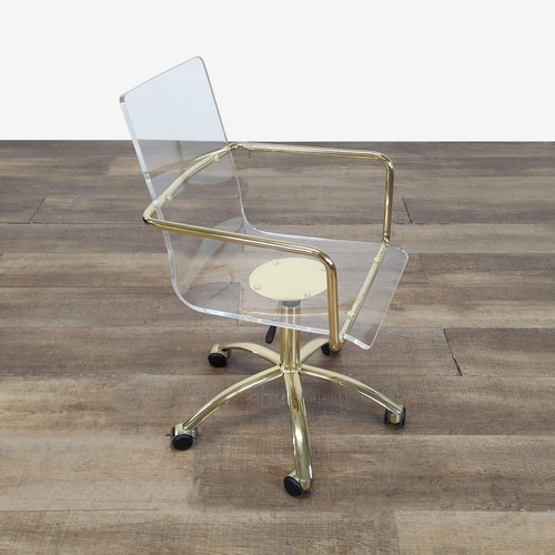 Used Pottery Barn Paige Modern Acrylic Swivel Desk  for sale on AptDeco