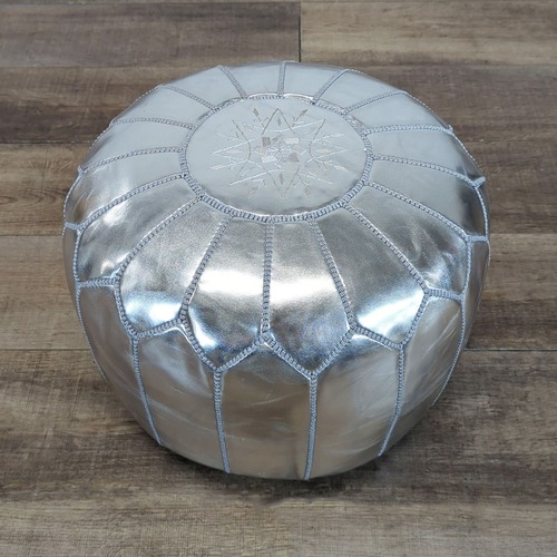 Used Mistana Cherise Moroccan Leather Pouf for sale on AptDeco