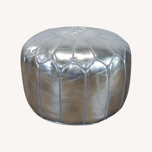 Used Mistana Cherise Moroccan Leather Pouf for sale on AptDeco