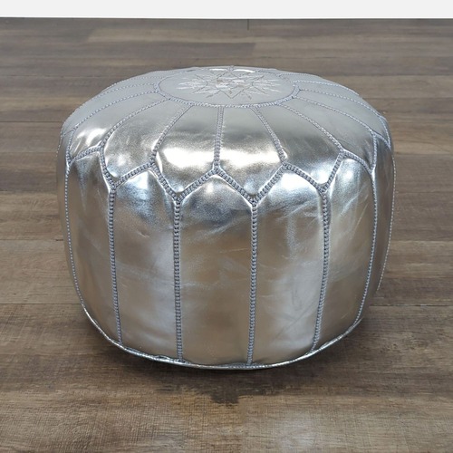 Used Mistana Cherise Moroccan Leather Pouf for sale on AptDeco