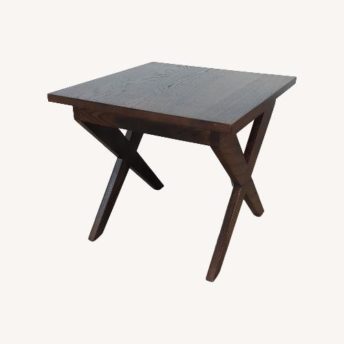 Used Wood End Table with X Legs for sale on AptDeco