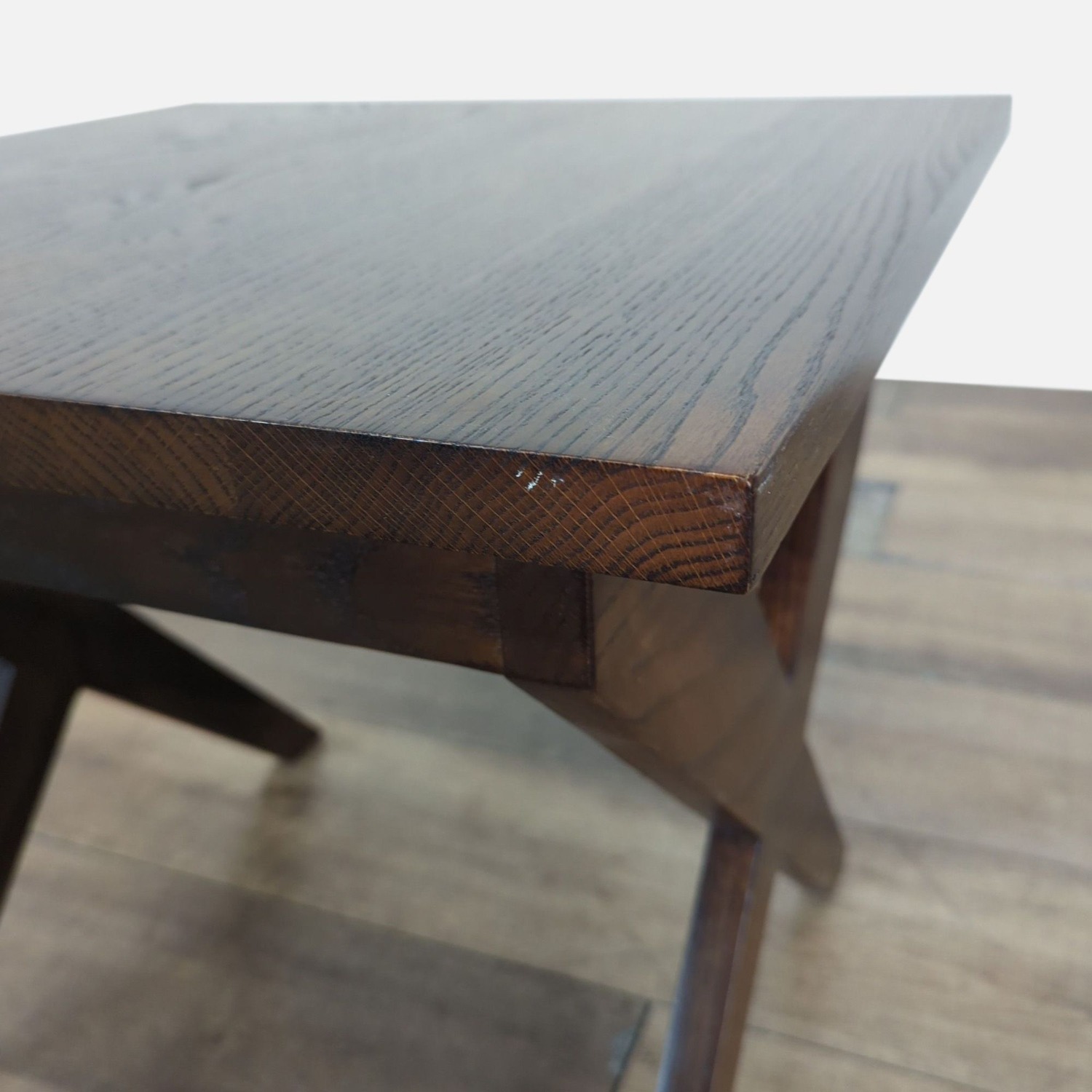 Wood End Table with X Legs - image-3
