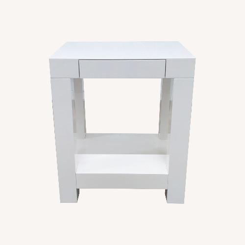 Used West Elm White Lacquer Parsons Side Table  for sale on AptDeco