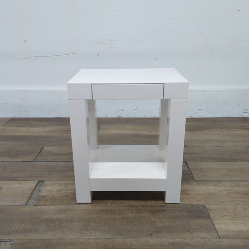 Used West Elm White Lacquer Parsons Side Table for sale on AptDeco