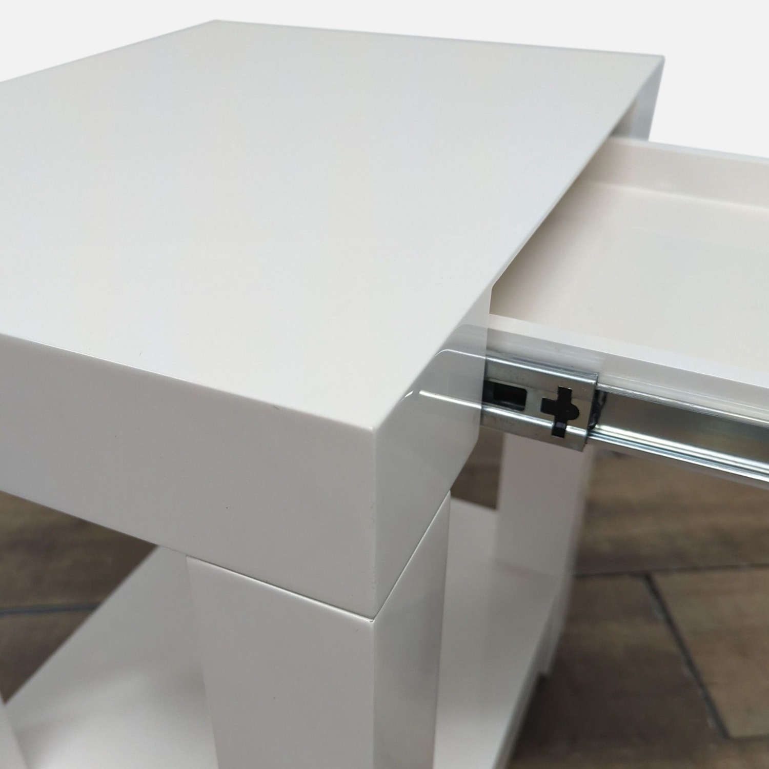 West Elm White Lacquer Parsons Side Table  - image-3