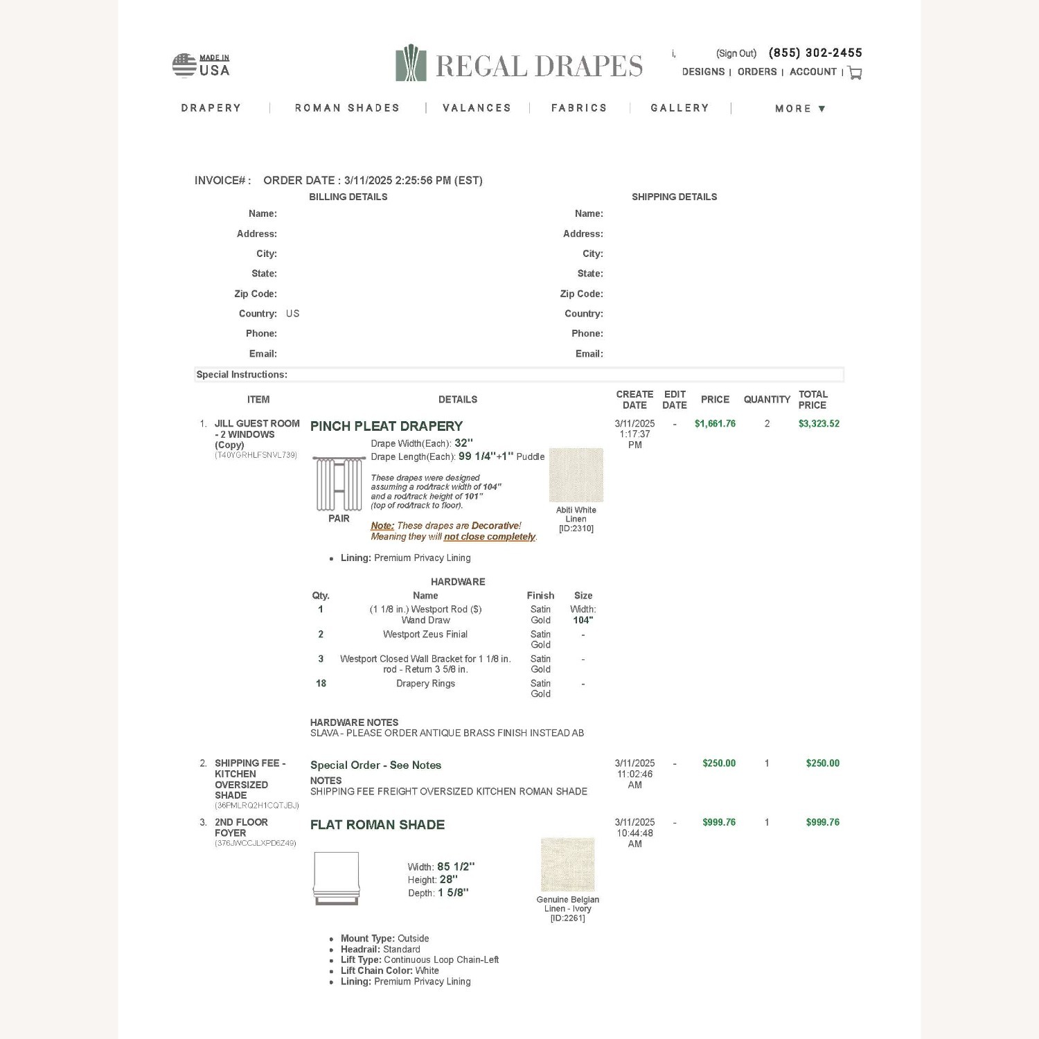 Regal Drapes Natural Linen Curtain - image-7