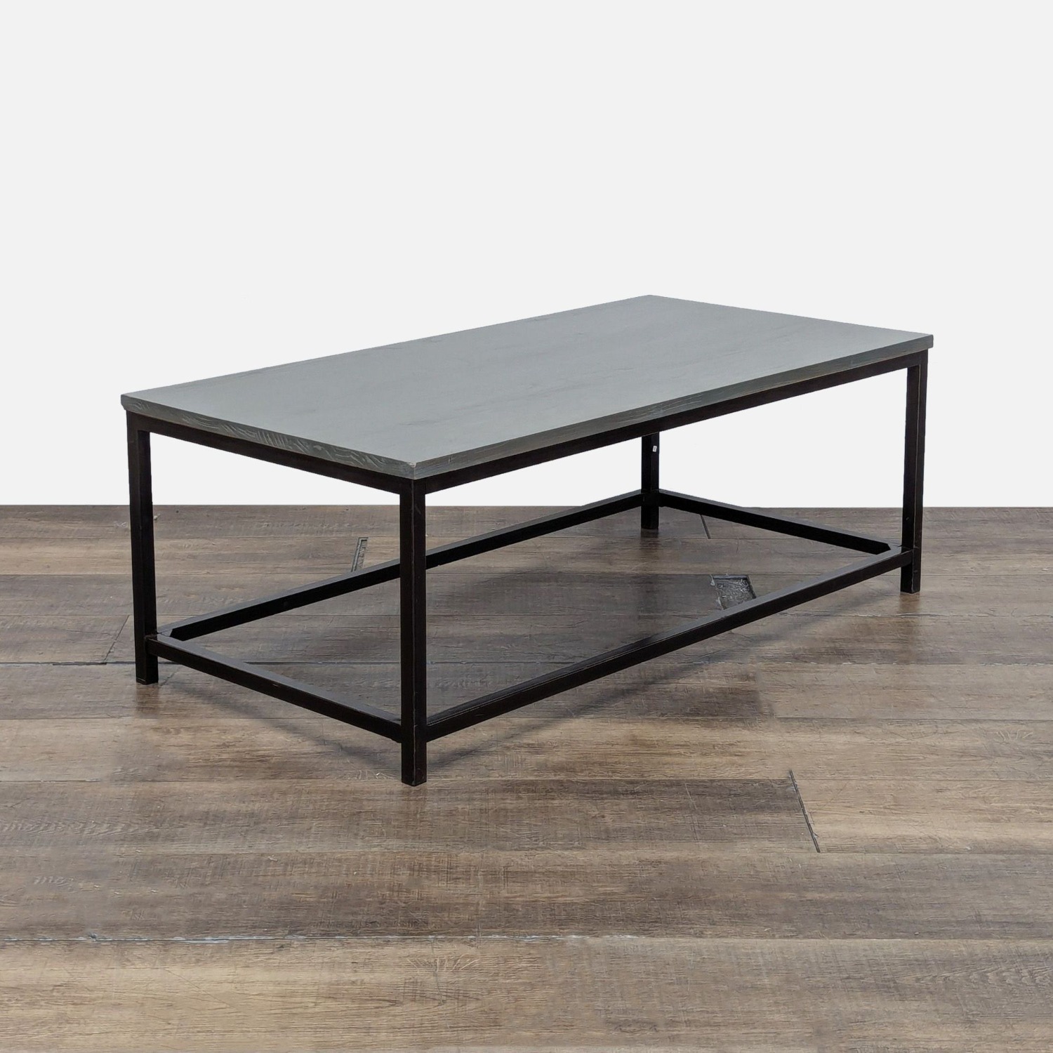 Wood Top Coffee Table on Metal Frame	 - image-4