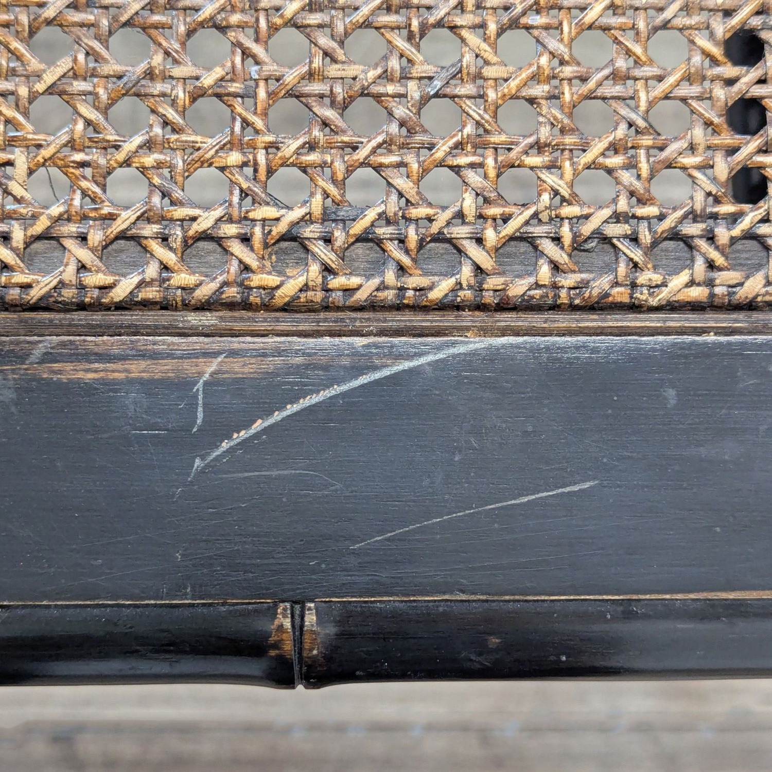 Faux Bamboo and Cane Bench - image-4