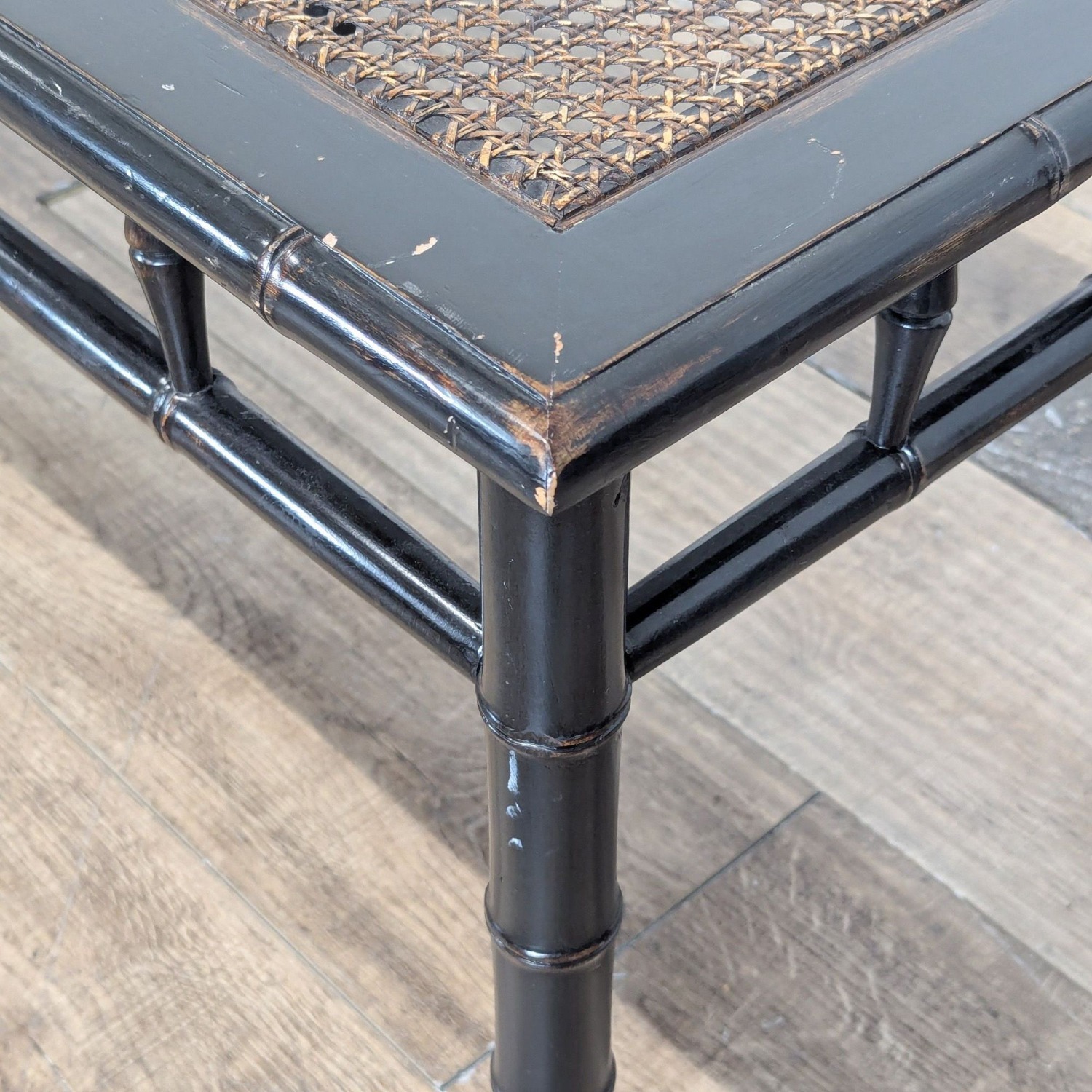 Faux Bamboo and Cane Bench - image-3