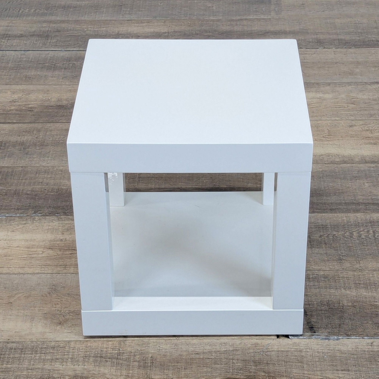 West Elm White Lacquer Cube Side Table - image-1