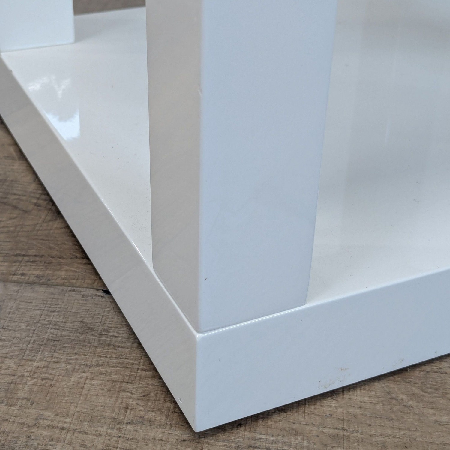 West Elm White Lacquer Cube Side Table - image-3