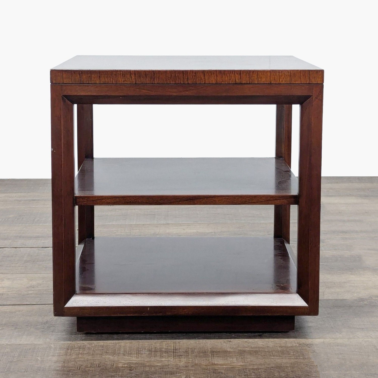 Crate & Barrel End Table with Inlaid Top   - image-1
