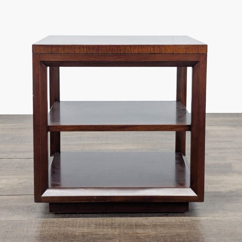 Used Crate & Barrel End Table with Inlaid Top for sale on AptDeco