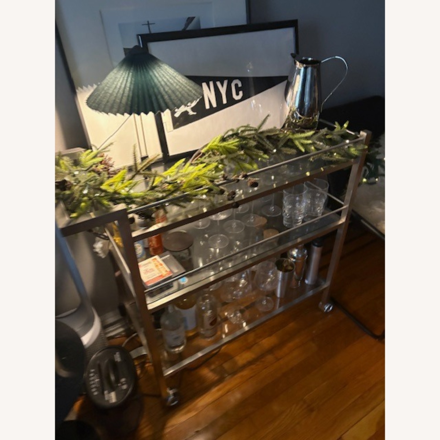 Room & Board Brixton Silver Metal Bar Cart - image-2