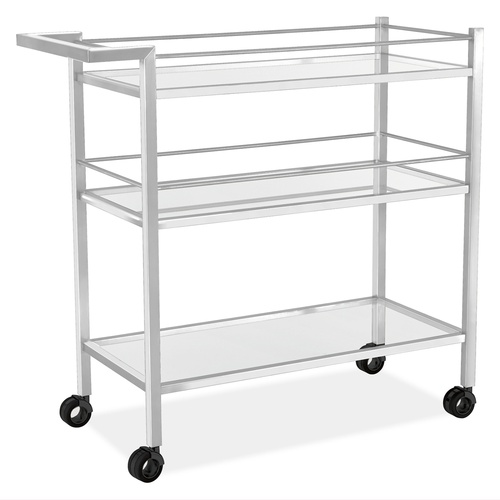 Used Room & Board Brixton Silver Metal Bar Cart for sale on AptDeco
