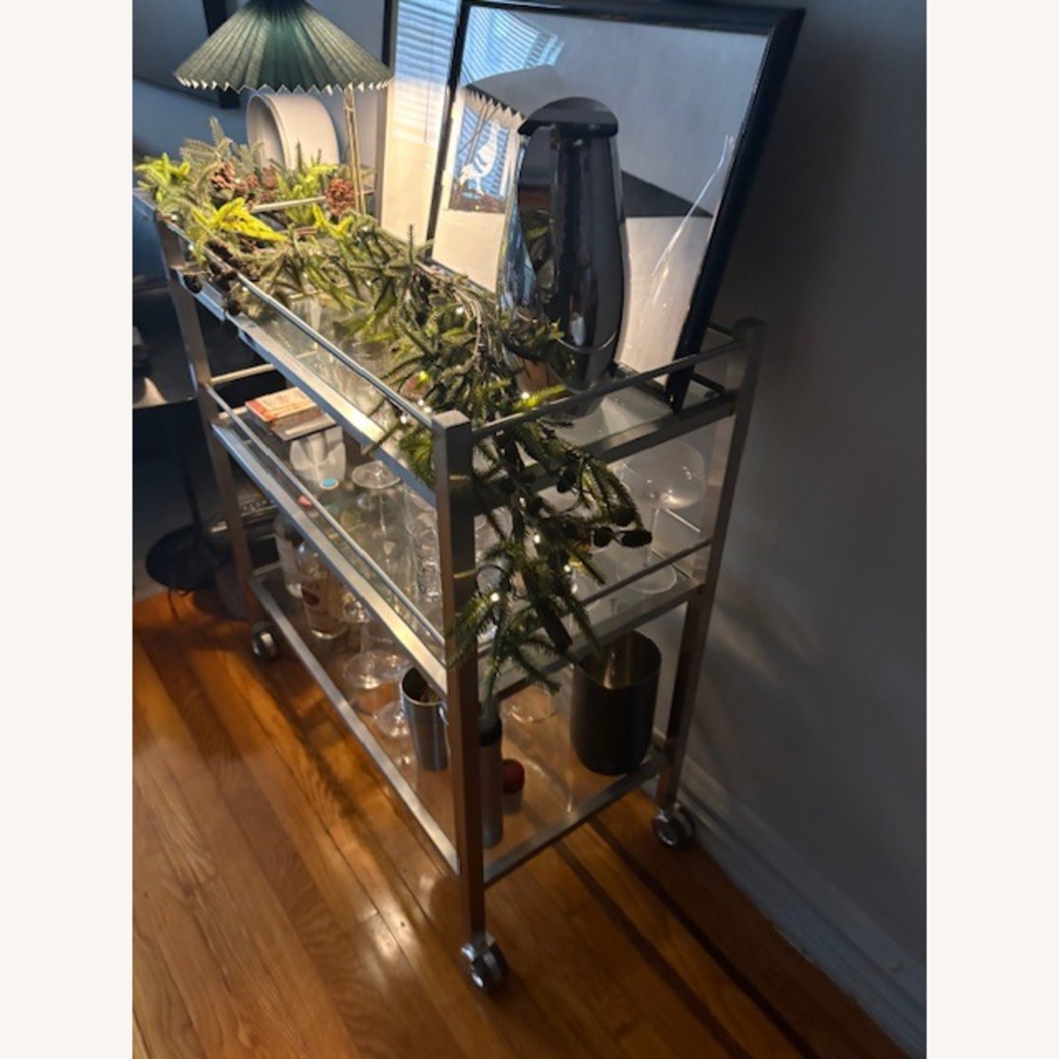 Room & Board Brixton Silver Metal Bar Cart - image-3